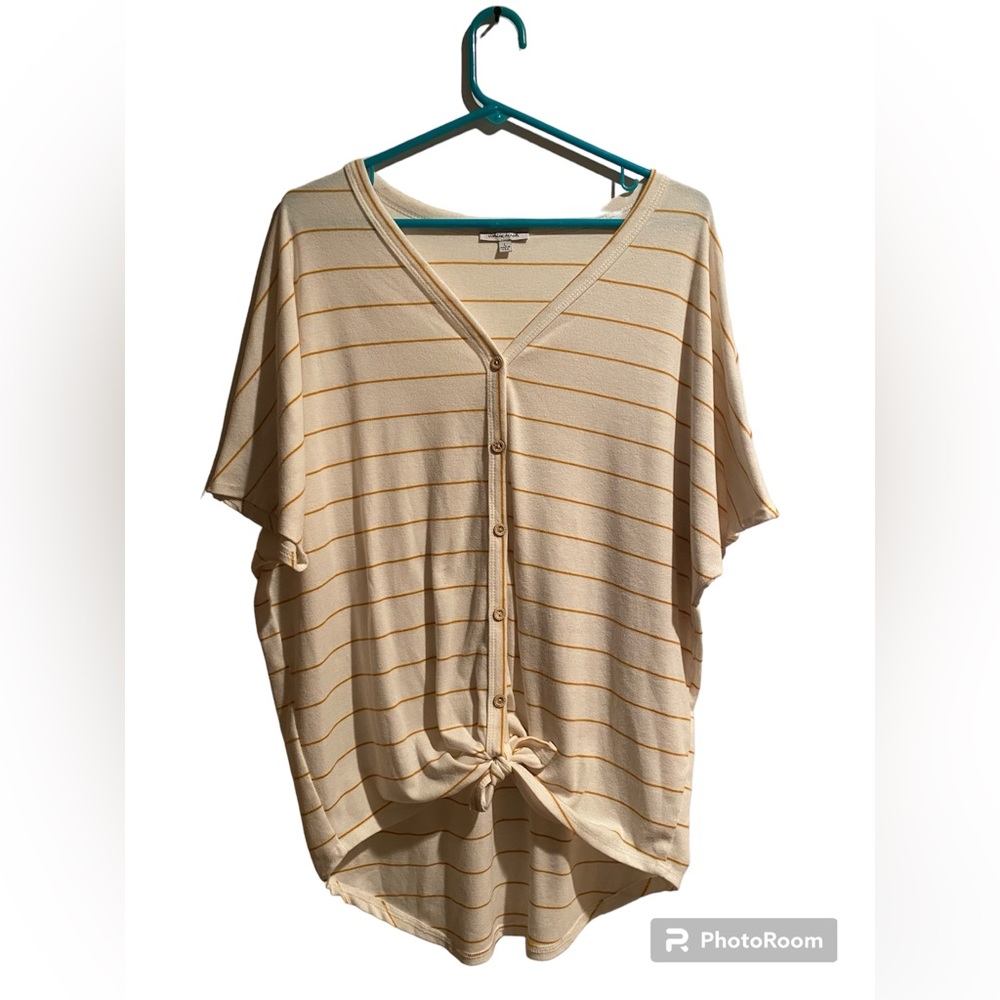 White Birch loose fitting button up shirt